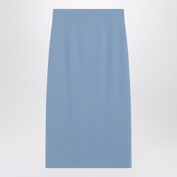 Light blue stretch cady skirt