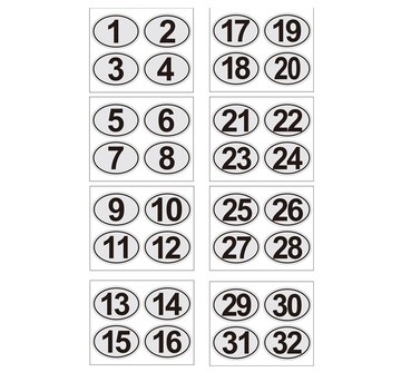 現貨 橢圓形桌號貼紙 數字貼紙 #1~40 (4碼一組) 桌號貼 貼紙 數字貼紙 直播貼紙 號碼貼紙