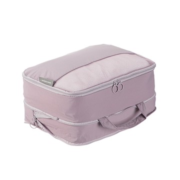 【日本霜山】旅行壓縮收納袋/行李壓縮袋-S-3入粉紫