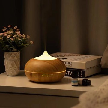 香薰機木紋精油燈自動噴香家用房間臥室小眾高級床頭桌面加濕器