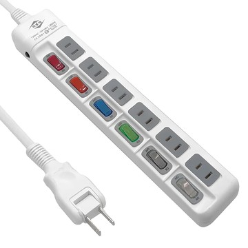 WeiTien 威電 延長線 6開6插2P  4.5m  白色  1個