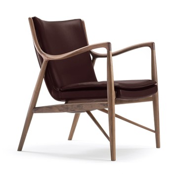 45 Chair 扶手椅（胡桃木 / Nevada 咖啡皮革）