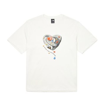 The North Face 北臉 短袖上衣 男 女 中性 U HEAVYWEIGHT V-DAY RELAXED SS TEE GRAPHIC 白 NF0A8GW1FN4