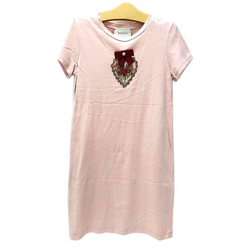 中古】GUCCI グッチ 子供服 キッズ トップス Tシャツ ピンク 半袖