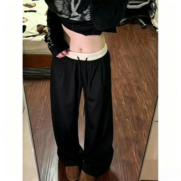 熱銷回購限時優惠📈黎幫主秋季韓版百搭潮流休閒褲子男女同款顯瘦直筒寬鬆闊腿褲KUEP