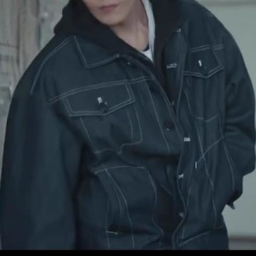 明星同款衣服牛仔外套男生2025新款爆款春秋季高級感帥氣男裝寬松