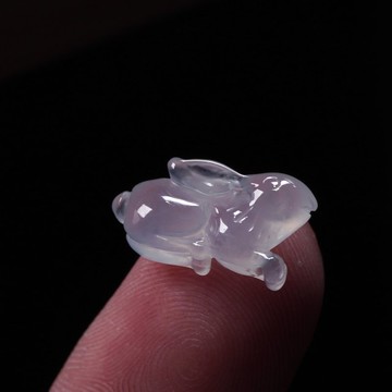 【錢兔似錦】玻璃種翡翠玉兔 | 裸石 | 天然緬甸玉A貨翡翠 | 送禮