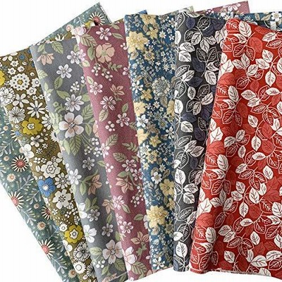 7枚 カットクロス 布 棉100％ おしゃれ 手芸 生地 はぎれ 手芸用 パッチワーク 布セット ハンドメイド 46x56cm (和柄 葉っぱ)