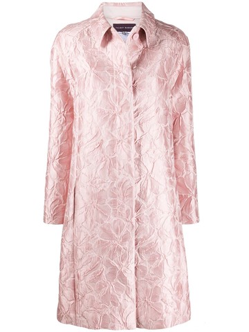 Talbot Runhof - jacquard coat - women - Silk/Polyacrylic/Polyester - 44 - Pink