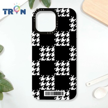 TRON iPhone 16 Pro Max 格子千鳥紋 防摔太空載具殼 透白 軟硬 手機殼