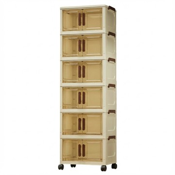 KOLKO 白森免安裝收納櫃 A0283-3 3層  透明茶  1個  67 x 40 x 26cm