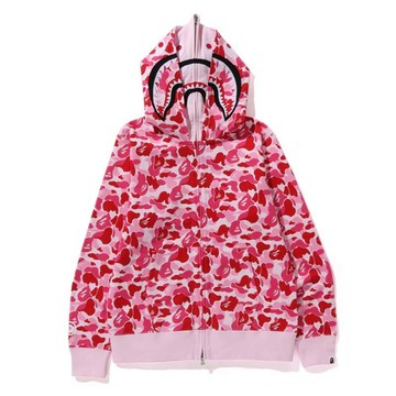 BAPE ABC Camo Double Shark Full Zip Hoodie 雙層鯊魚 連帽外套 粉迷彩 1M20115003-PK [台灣現貨]