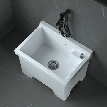 家用陶瓷拖把拖布陽臺高腳衛生間墩布家用落地一體式地盆大號水池 b8031