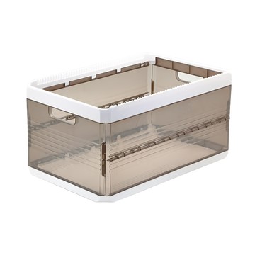 SHCJ 生活采家 SlideStack 堆疊滑動折疊收納箱 PP、HIPS塑料 中層皆可抽拉 雙邊手提  小號  透明色 + 白色  1組