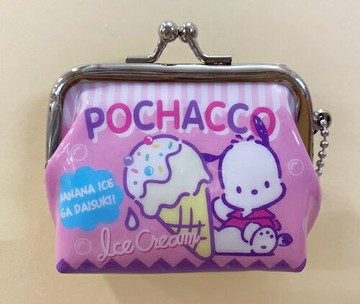 【震撼精品百貨】Pochacco 帕帢狗 珠扣零錢包*05371 震撼日式精品百貨