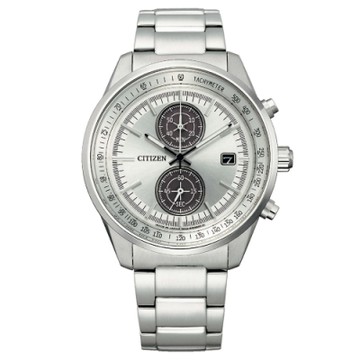 CITIZEN GENT S 光動能翱翔世界計時腕錶-銀x白-CA7030-97A-41mm