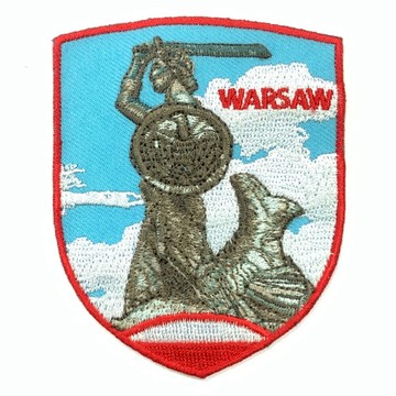 波蘭 華沙美人魚刺繡布章 貼布 布標 燙貼 徽章 肩章 識別章 背包貼