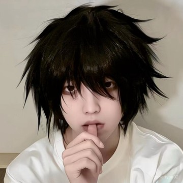 櫻漫cos 假髮 死亡筆記 L 龍崎反翹短髮 cosplay假髮 萬用假髮 斜齊劉海 日係拍照頭套 角色扮演假髮