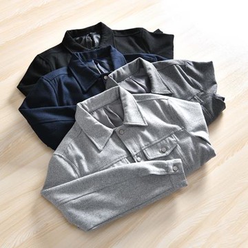 小眾尾貨 40羊毛 外貿男裝工廠秋冬休閑百搭工裝翻領毛呢夾克外套