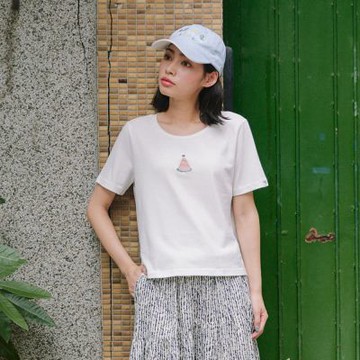 【Dailo】LET S PARTY短袖棉上衣 白 粉 綠 灰