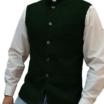 【巴黎精品】現貨+預購 西裝背心西服馬甲-中山領人字紋修身百搭男外套13色a1ad3