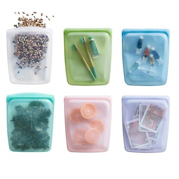 大長形矽膠密封袋 粉紫