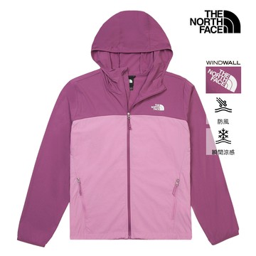 女款粉色WINDWALL防風防曬寬鬆連帽外套｜8CJZK22
