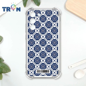 TRON 三星 S22 幾何復古花磚C款 四角防摔載具殼 軟殼 手機殼