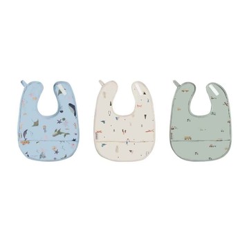 Puku 藍色企鵝 小食防水口袋兜兜【兒園婦幼生活館】