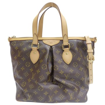 【二手名牌BRAND OFF】LOUIS VUITTON LV 路易威登 棕色 原花帆布 Palermo PM 兩用包 M40145