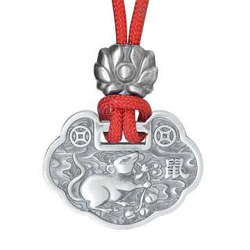 999純銀鎖寶寶長命鎖十二生肖吊墜刻字定制男女嬰兒兒童紅繩項鏈