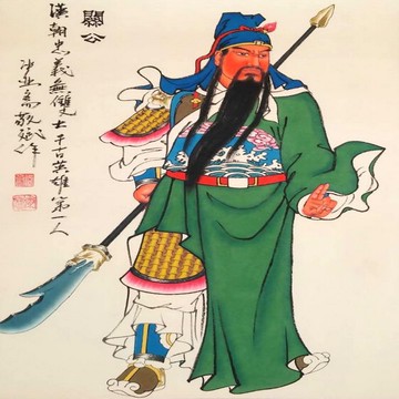 【紅磨坊】關公 純手工繪圖裱好 國畫一幅  武財神  國畫 手工畫 開光 Ruby