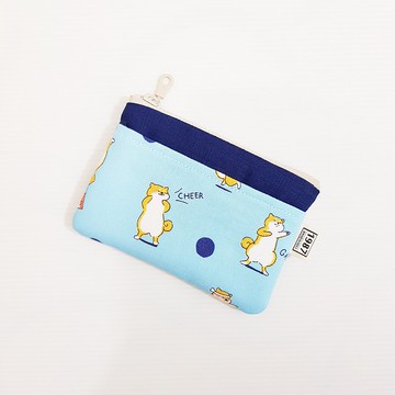 【元氣柴犬-(深藍)】 柴犬系!!! 零錢包 隨身包 拉鏈袋 母親節