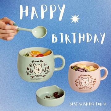 [收禮人自選色][生日快樂.ᐟ.ᐟ.ᐟ ]【買禮物】森林維尼 陶瓷杯盤套組 3色可選｜正版授權 生日禮物 巨蟹座 獅子座 處女座 天秤座 天蠍座 射手座