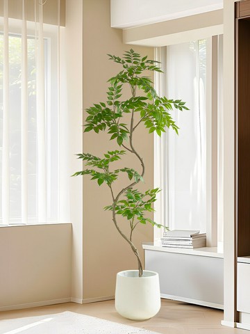 仿真植物 飾植物 綠植盆栽高品質輕奢仿真綠植漆木樹室內落地盆栽擺件客廳裝飾仿生假大植物