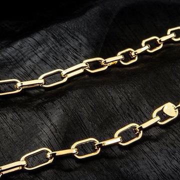 D2662 橢圓形圈圈鏈 長度60公分黃金項鍊 長配鏈 中性款 鍍18K金(防過敏防退色) 仿金項鏈 穿搭配件