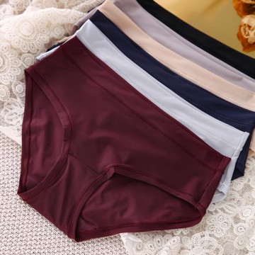 搖夢閣 舒適一片式無痕女士內褲簡約純色基礎款薄款性感三角褲