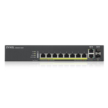 Zyxel GS2220-10HP 8埠GbE L2 PoE交換器 含GbE上行介面100/1000 Mbps 昌運監視器