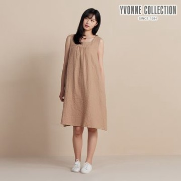 YVONNE 雙層紗無袖洋裝-摩卡棕