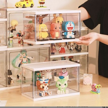 【全店免運 限時下殺】毛絨玩具展示櫃透明盒塑料盒手辦盲盒泡泡瑪特公仔娃娃收納盒玩偶手辦收納盒 公仔收納盒 公仔展示盒