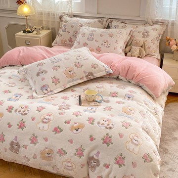 牛奶絨單被套 三件套 四件套 冬季 床單 被罩 宿舍 單人機洗 床包