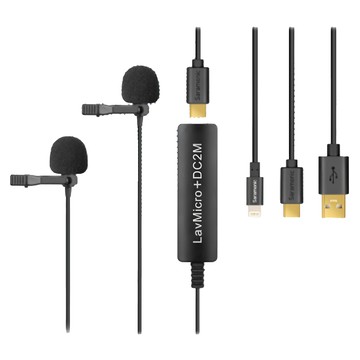 Saramonic 楓笛 LavMicro+ DC2M 全向型手機電腦雙頭領夾麥克風 3.5mm 170cm  1組