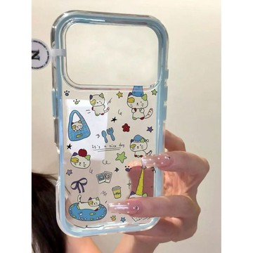可愛卡通小貓咪小怪適用iPhone17promax蘋果16/15/14plus手機殼女