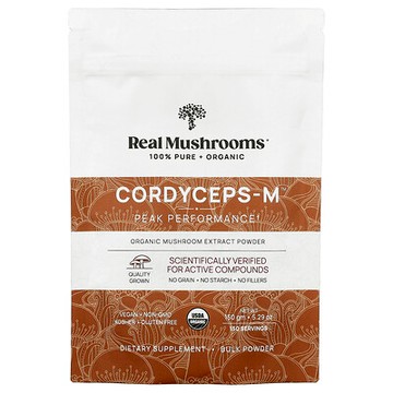 Real Mushrooms, Cordyceps-M，有機蘑菇浸膏粉，5.29 盎司（150 克）