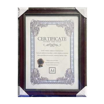 TRENY 獎狀證書相框 直立橫躺皆宜  黑色  A4  1個