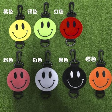 新品韓版新款帶掛扣高爾夫球手套魔術貼笑臉雙面手套腰掛試魔術貼