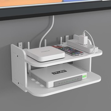 路由器收納盒牆上放wifi置物架客廳臥室電視機頂盒架免打孔壁掛式 雙11全館免運