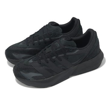 adidas 慢跑鞋 Lightblaze 男鞋 黑 麂皮 網眼 緩衝 全黑 運動鞋 JH6941