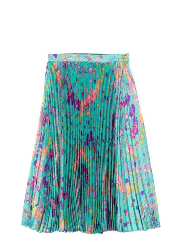 Versace Kids - butterfly-print pleated skirt - kids - Polyester - 5 - Green
