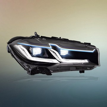 專用于14-18款BMWX5大燈總成F15改裝LED日行燈LED轉向燈LED透鏡